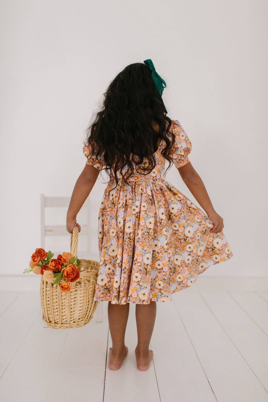 Puff Twirl Dress in Pumpkin Bouquet