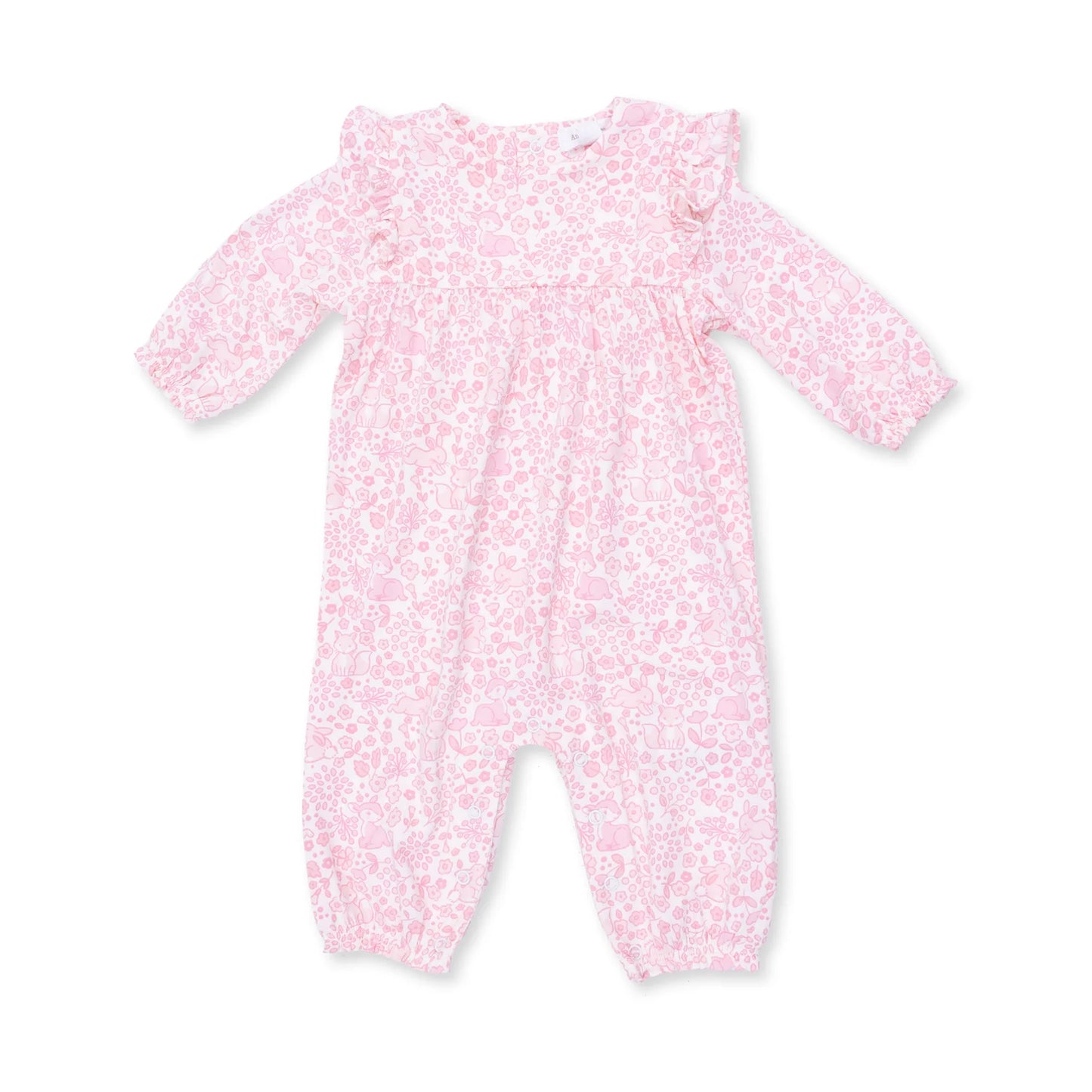 Baby Woodland Ruffle Sleeve Snap Romper