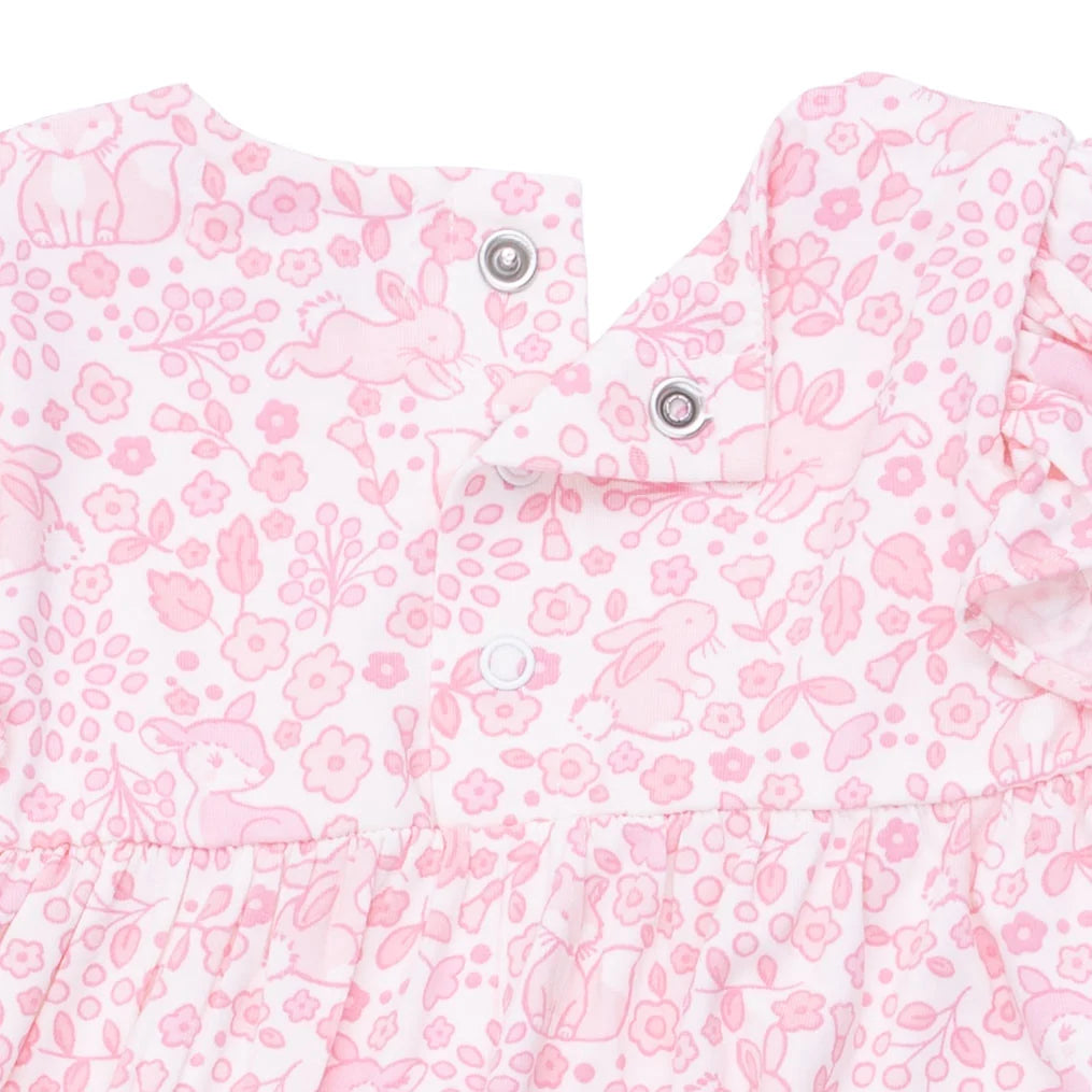 Baby Woodland Ruffle Sleeve Snap Romper