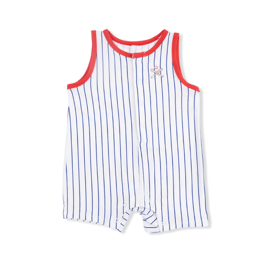 Baseball Stripe shortie romper