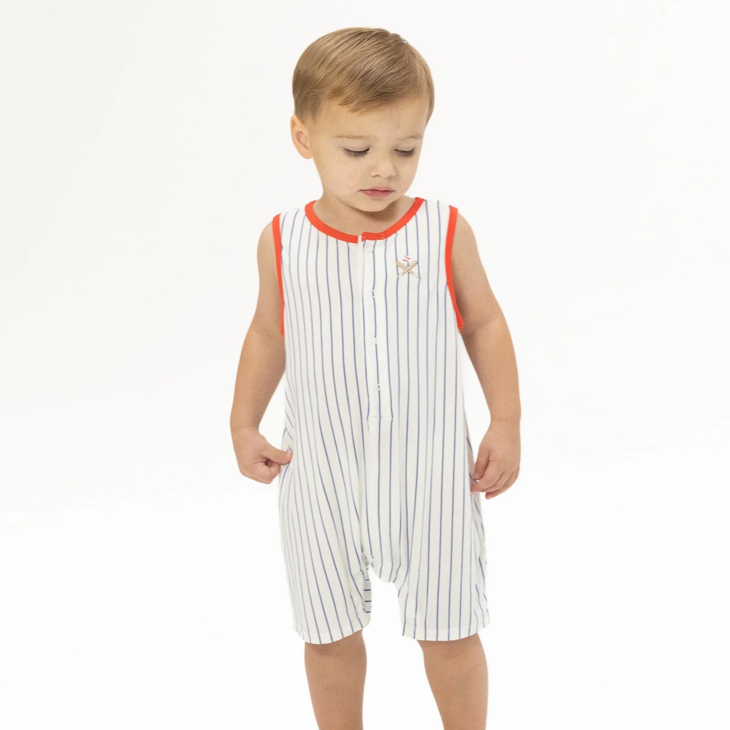 Baseball Stripe shortie romper