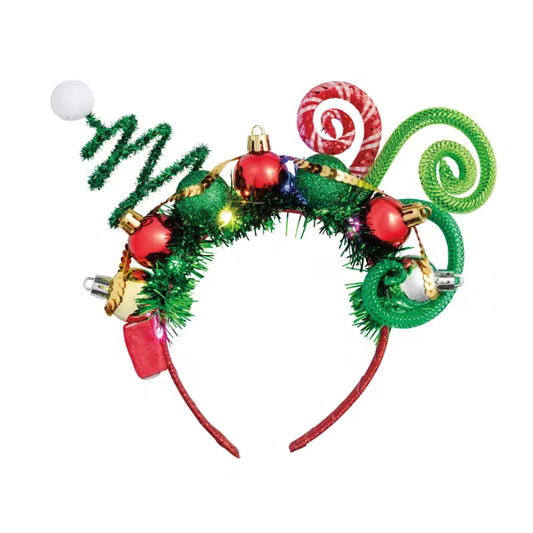 Christmas light up headband Green