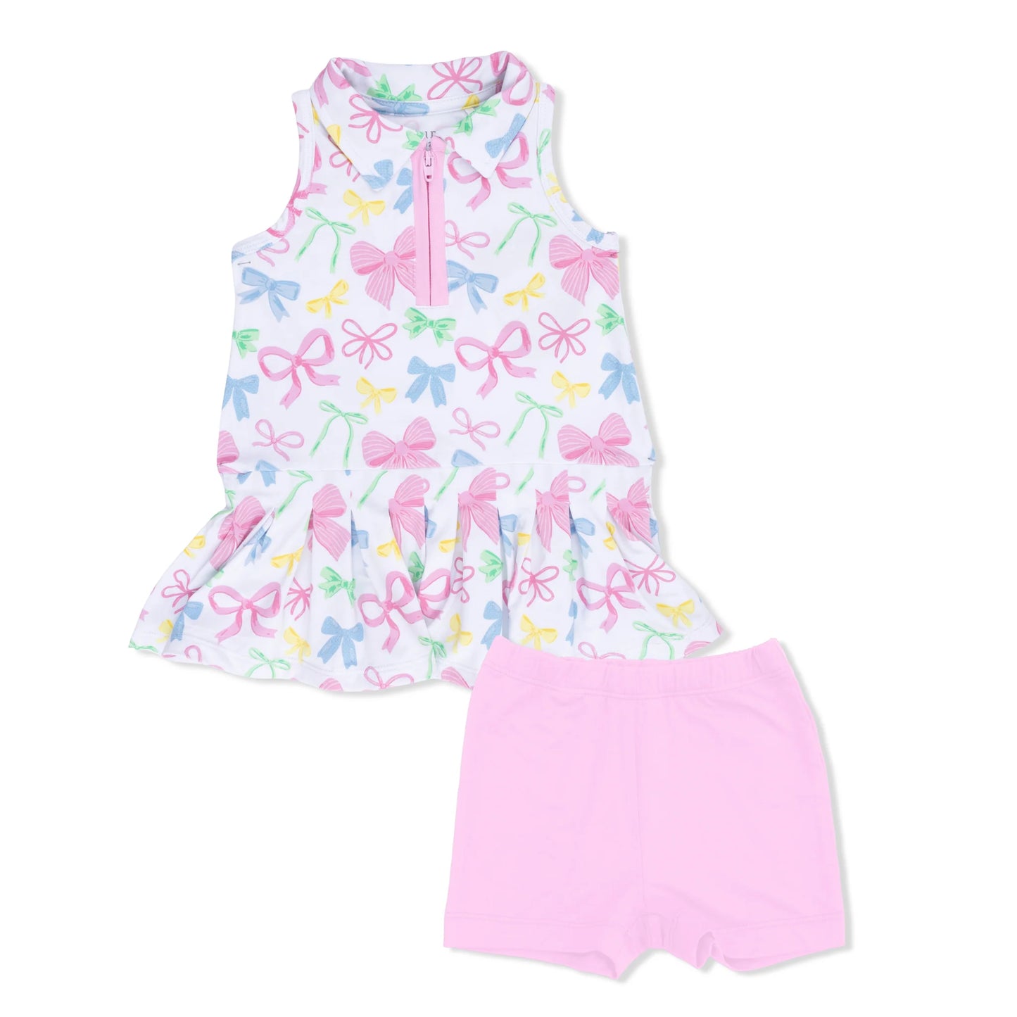 Polo Tennis Dress with Cartwheel Short- Sweet Bows