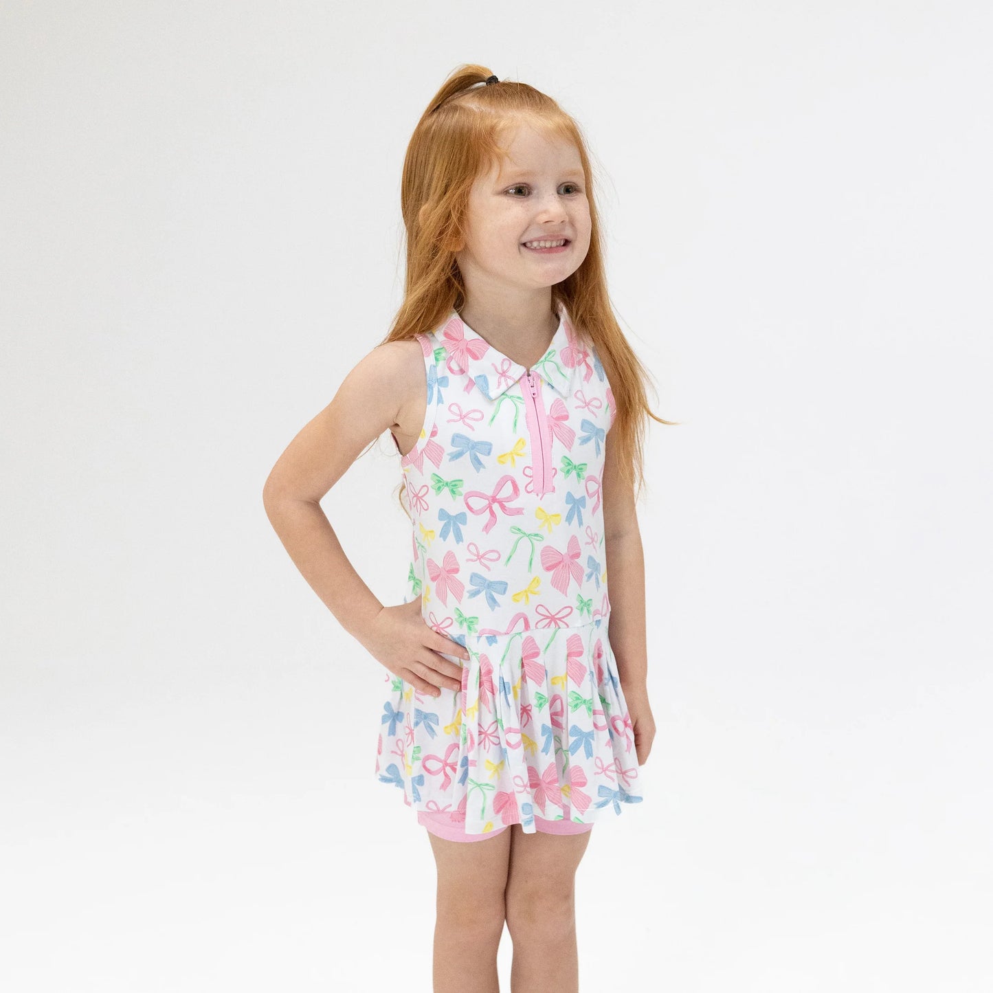 Polo Tennis Dress with Cartwheel Short- Sweet Bows