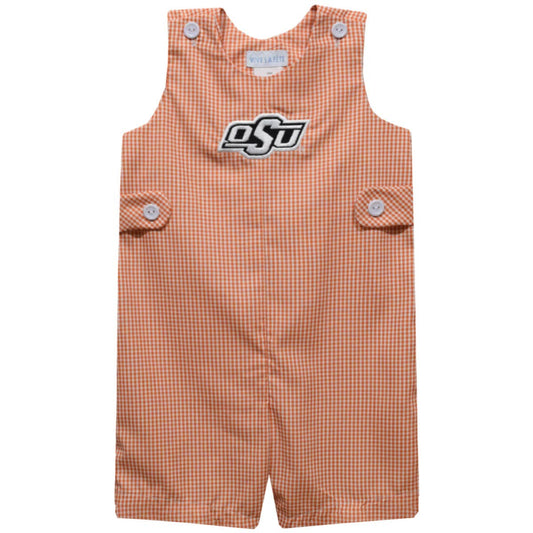 OSU Cowboys Embroidered Orange Gingham Boys Jon Jon
