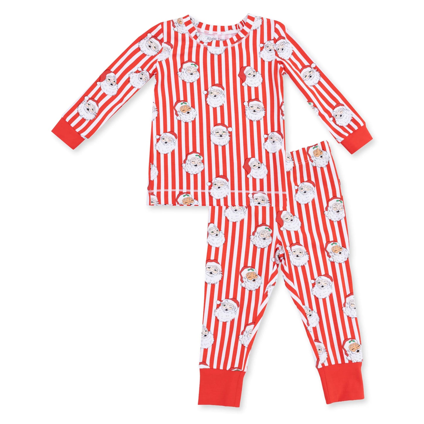 Vintage Santa Stripe- Long Sleeve Loungewear Set