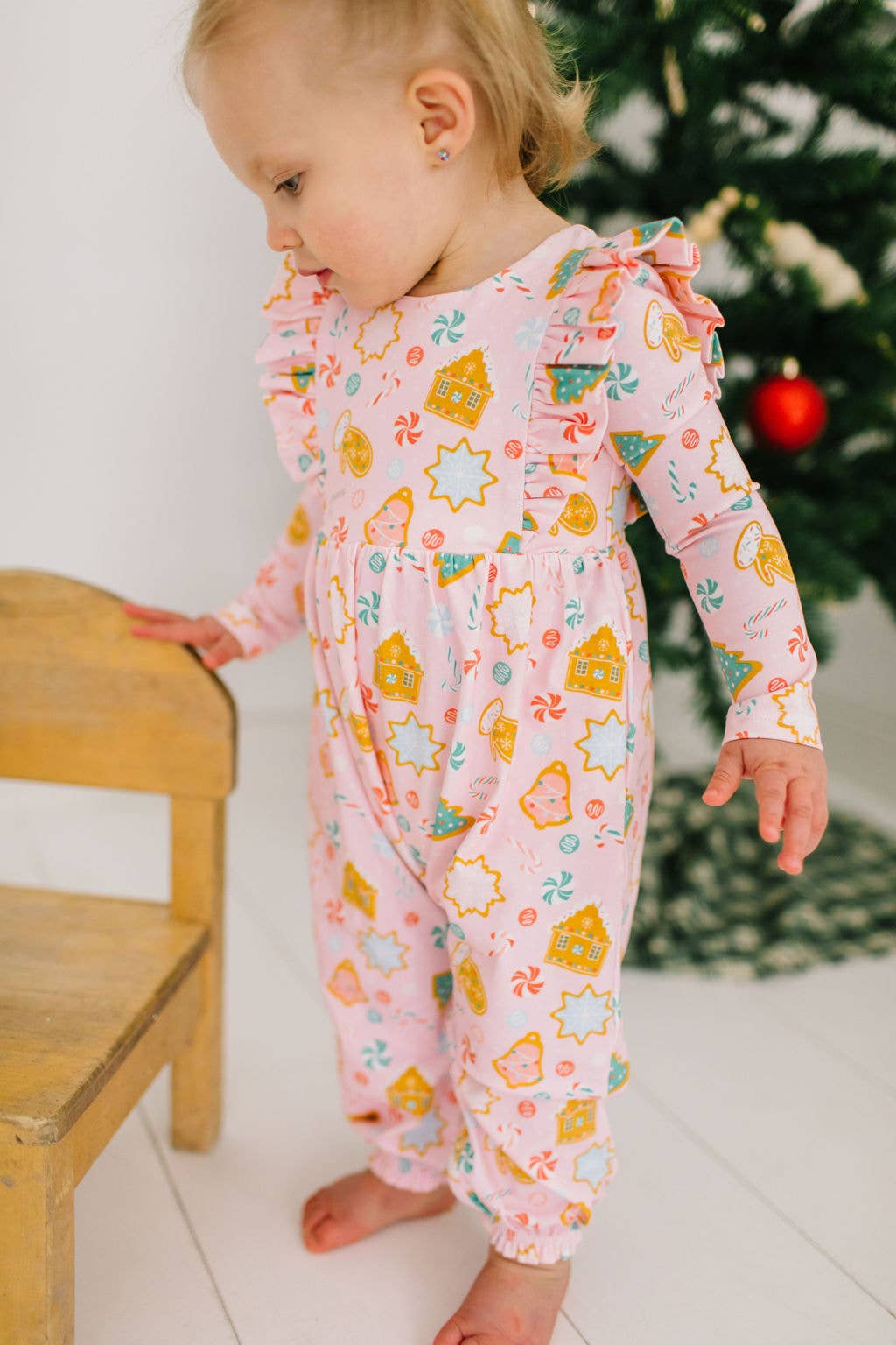 Mabel Romper in Christmas Cookies | baby clothing 