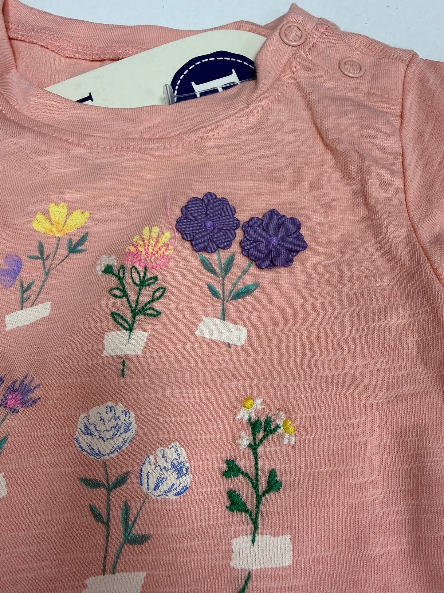 Eyelet Trim Tee & Short Set - Pink Blossom