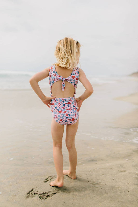 Lucy Swim in Pink Celebration | girls UPF 50 swim