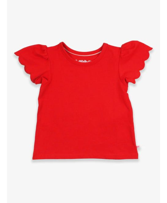 Red S/S Scallop Tee