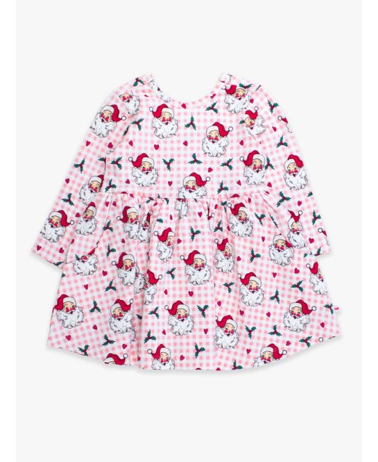 Pink Santa Joy Knit Long Sleeve Twirl Dress