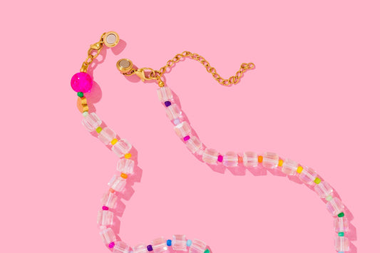 Beaded Necklace - Colorful Small Beads - Lizzie