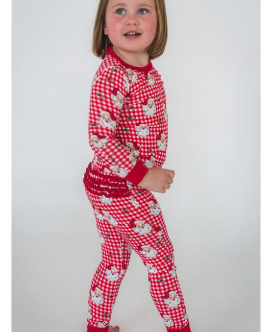 Red Dear Santa Long Sleeve Pajama Set