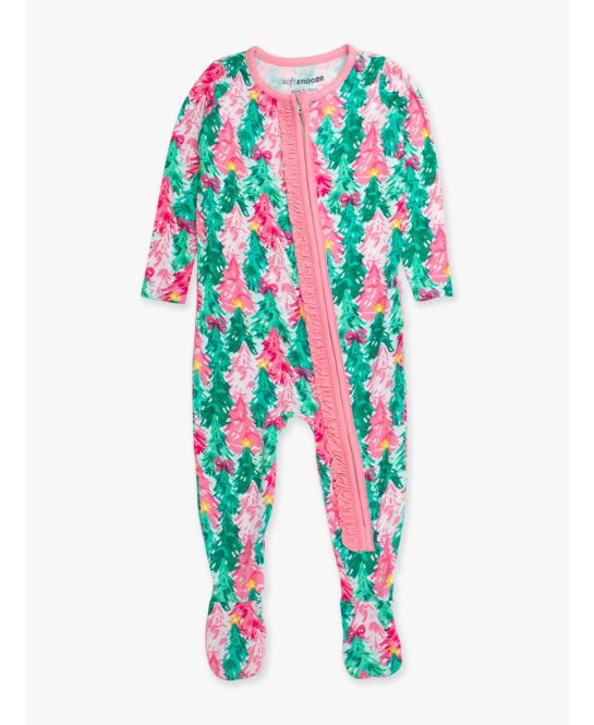 Pink Jolly Grove Ruffle Footie