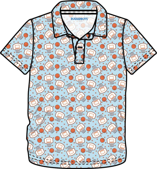 Boys Basketball Star Knit Short Sleeve Performance Polo