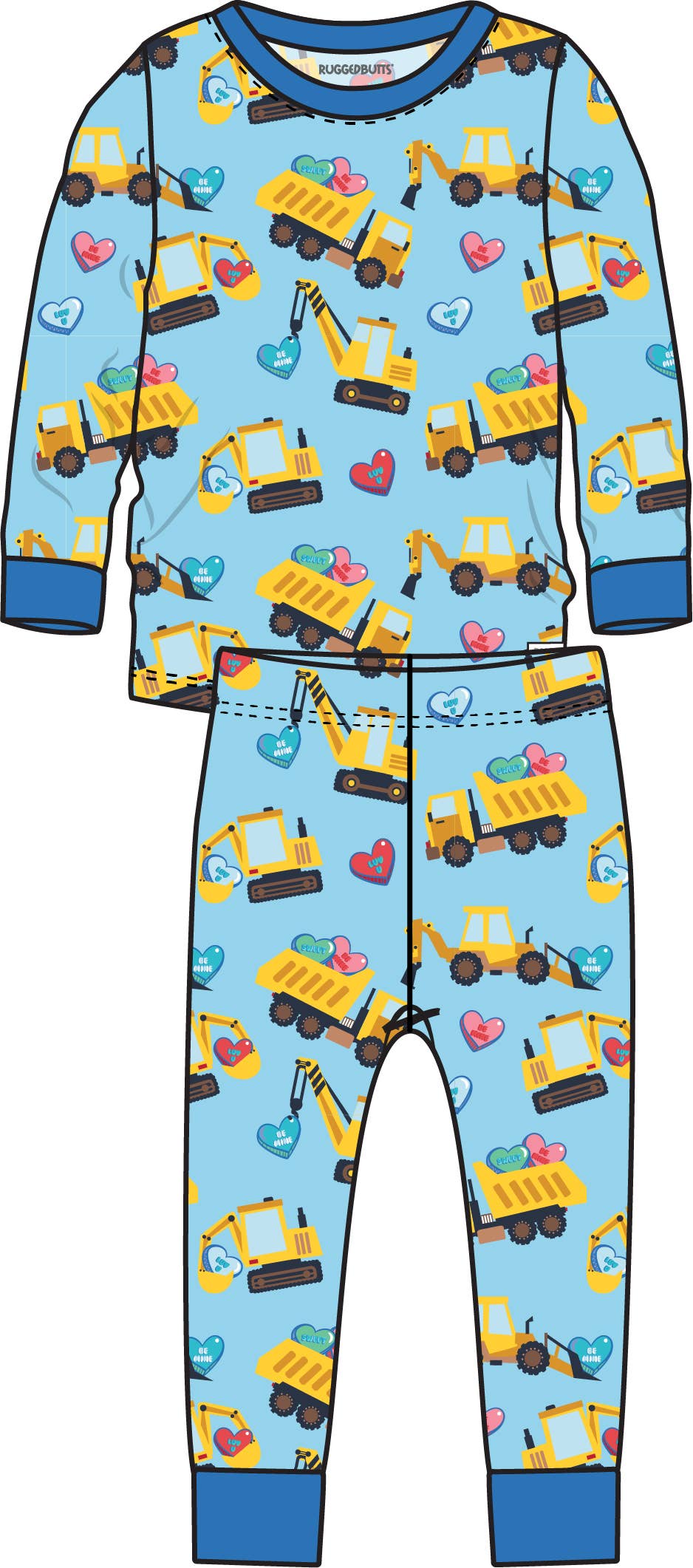 SoftSnooze™ Kids Bamboo Viscose Loads of Love Long Sleeve Pajama Set