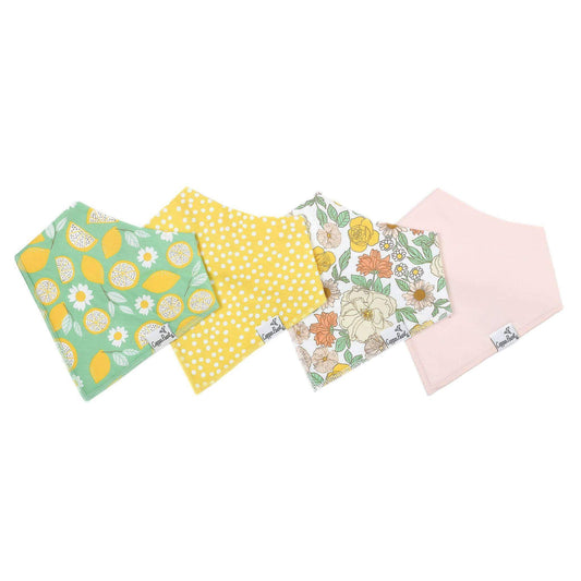 4 Pack Baby Bandana Bibs - Lemon