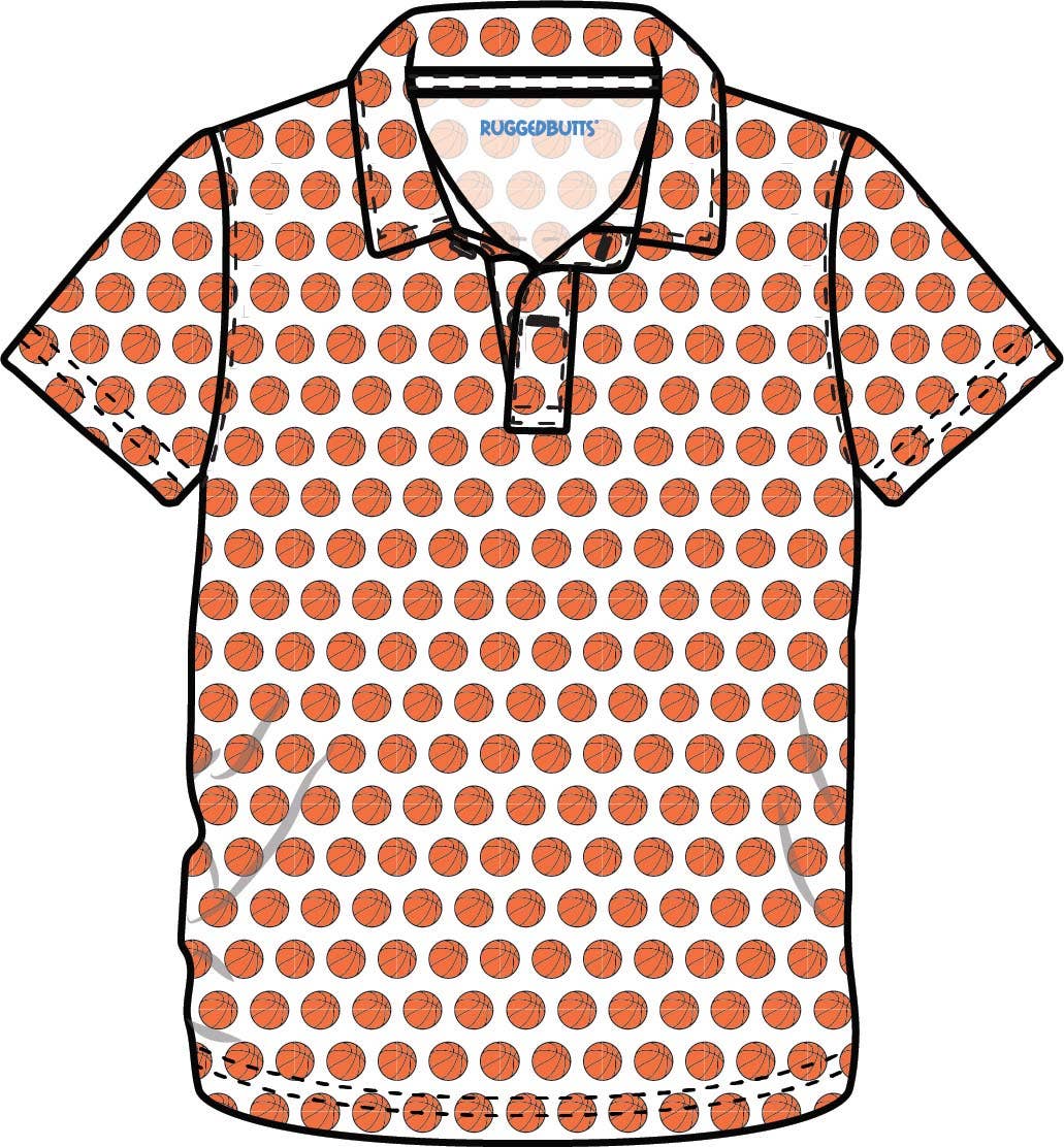 Boys Basketball Madness Knit Short Sleeve Performance Polo