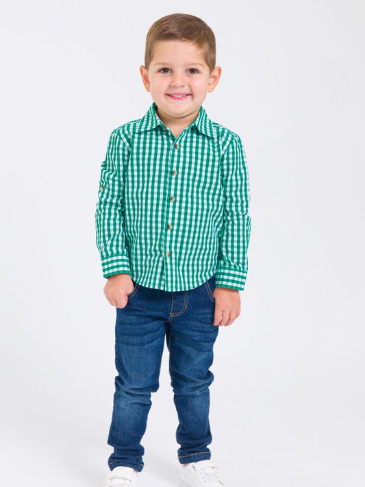 Classic Emerald Green Gingham l/s Shirt