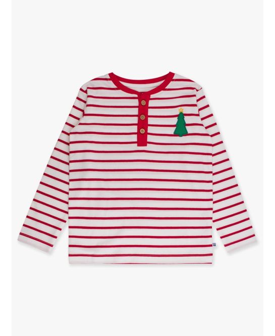 Christmas Tree Red Stripe l/s Henley