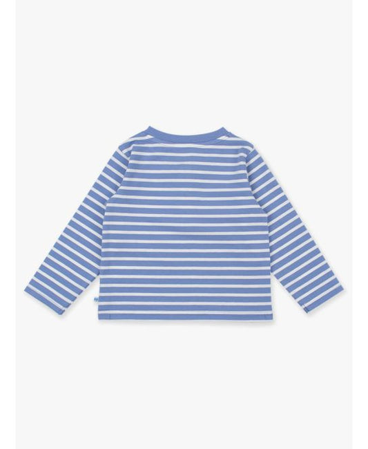 Pumpkin Periwinkle stripe l/s henley tee