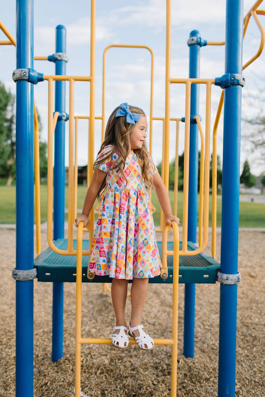 Classic Twirl Dress in Sunshine Tile
