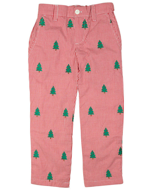 Christmas Wreaths Embroidered Pants
