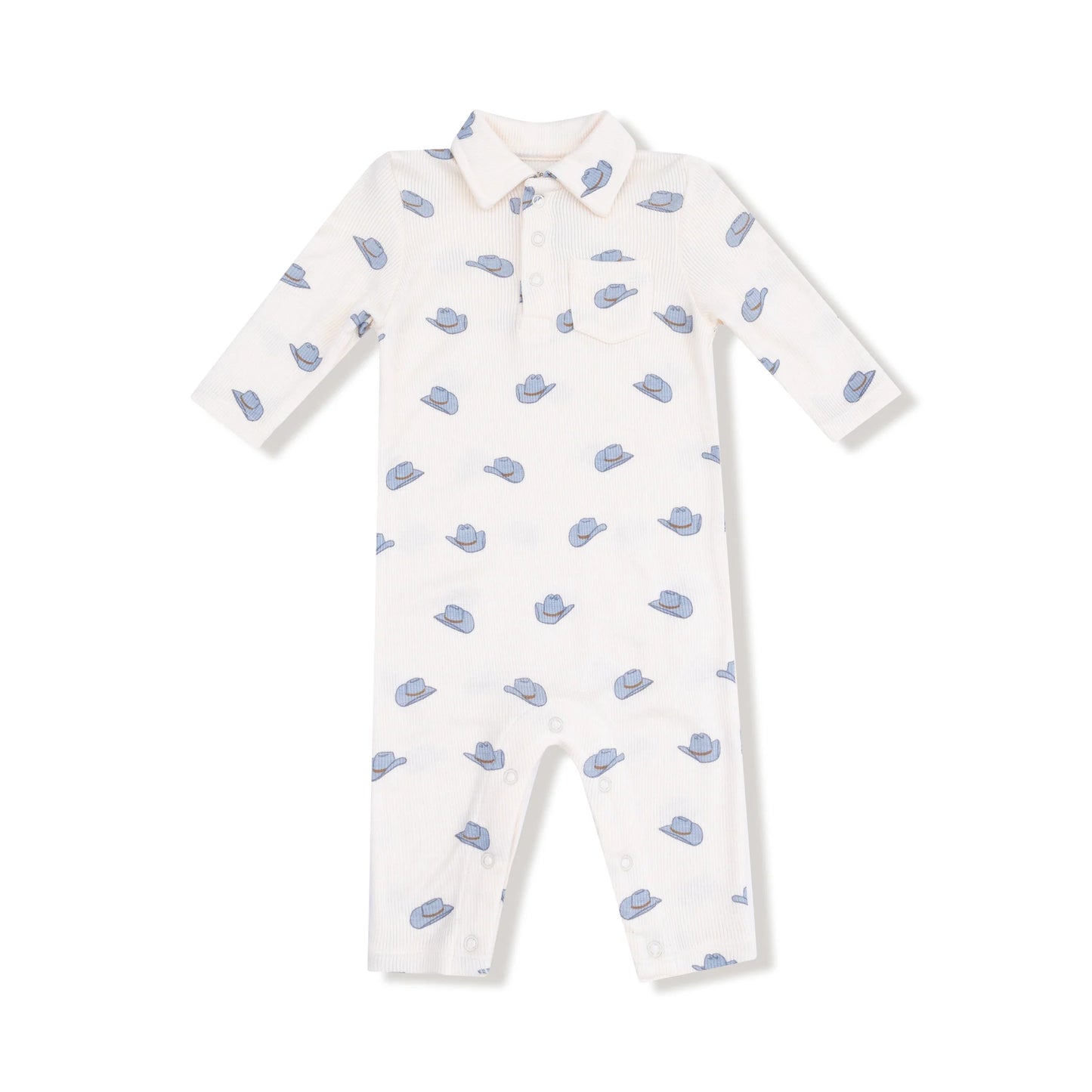 Petite Cowboy Hats Polo Romper