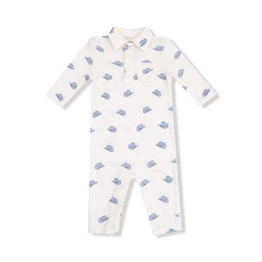 Petite Cowboy Hats Polo Romper