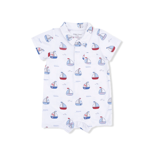 Bubbly Sailboats Polo Shortie - Blue