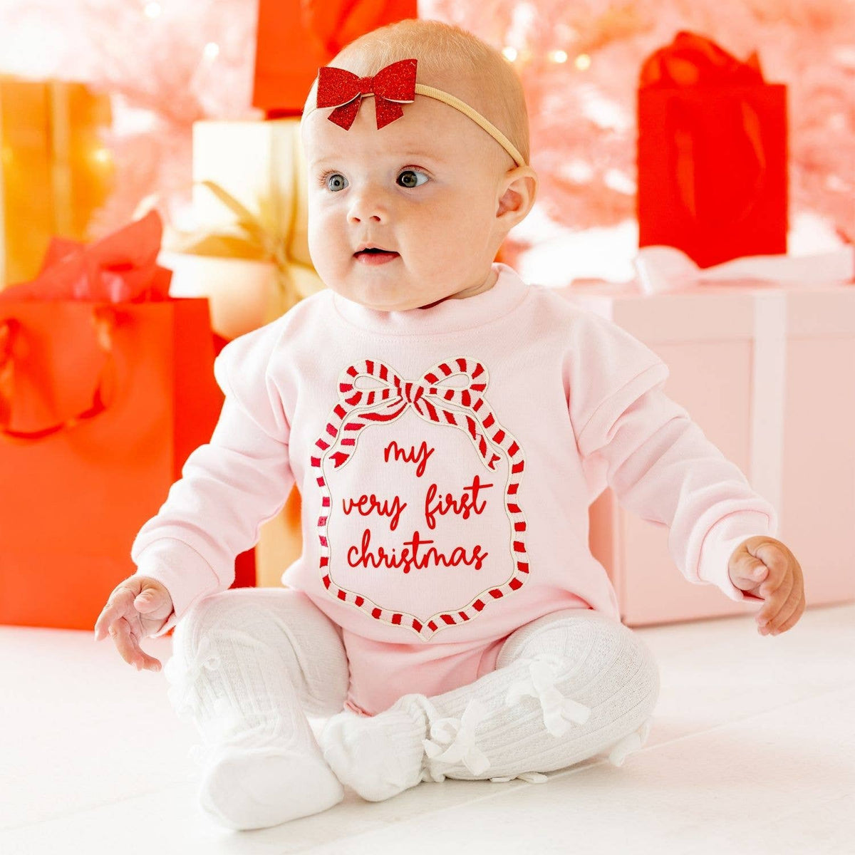 Ruby Sparkle Bow Baby Headband - Hair Bows - Accessories