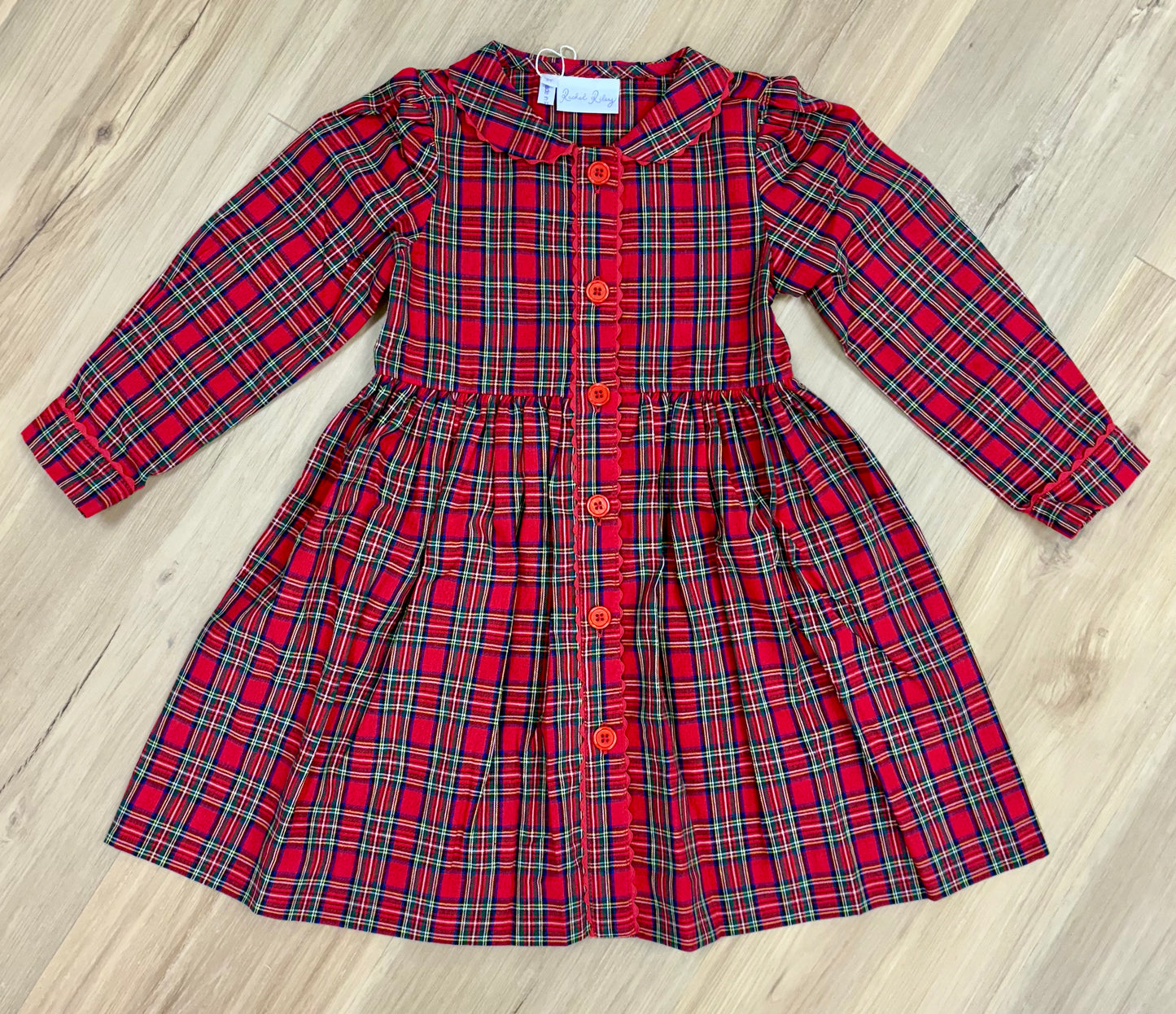 Tartan Button- Front Dress