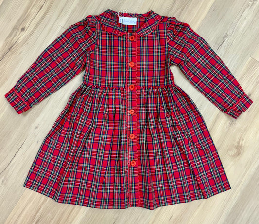 Tartan Button- Front Dress