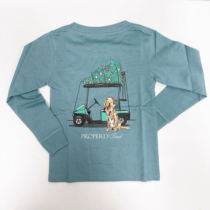 Boys Santa's Caddy LS Tee