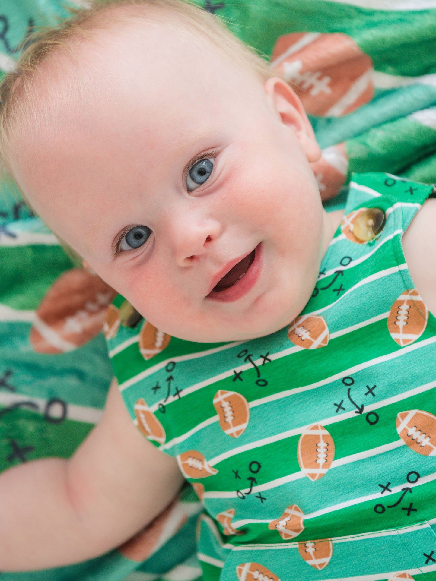 Baby Boys Tackles & Touchdowns Football Knit Longall Pocket Romper