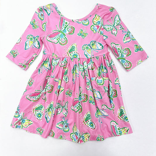 Butterfly Garden 3/4 Sleeve Pocket Twirl Dress