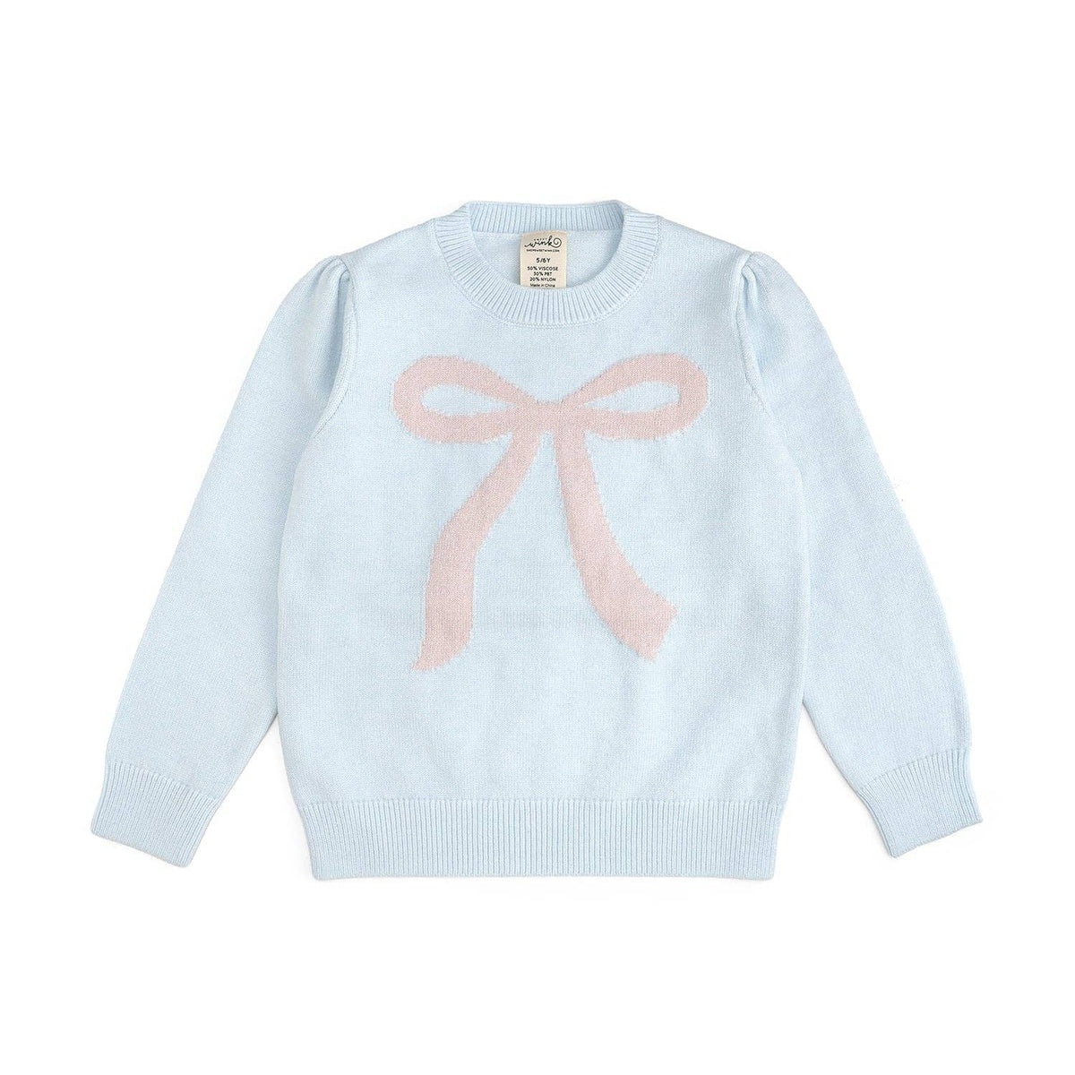 Shimmer Bow Intarsia Sweater - Kids Sweaters -Girls Clothing