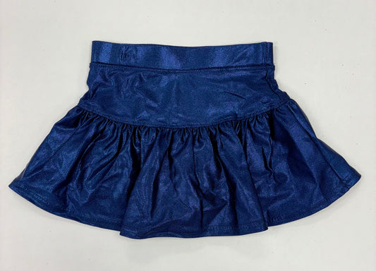 Gathered Skort in Metallic Navy Shimmer