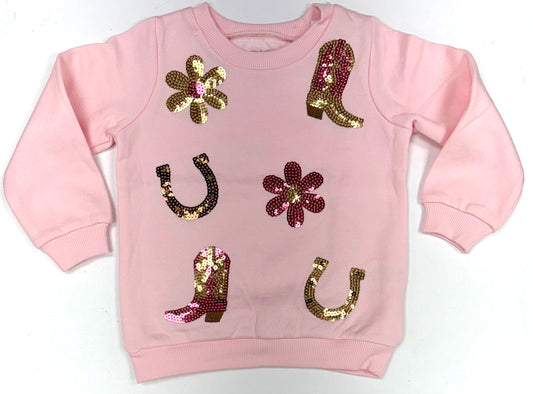 Western Sequin Sweatshirt