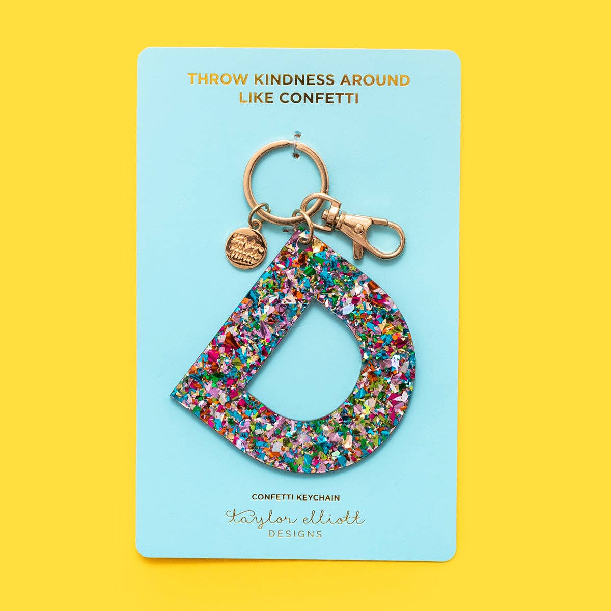 Keychain - Letters A - Z - Colorful Confetti - Each