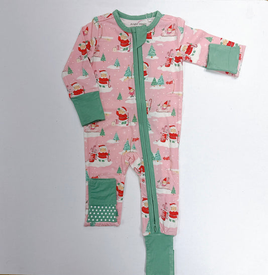 Golfing Mrs. Claus Zipper Romper