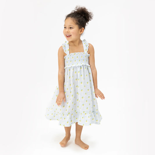 Lovely Lemons- Smocked Ruffle Sundress