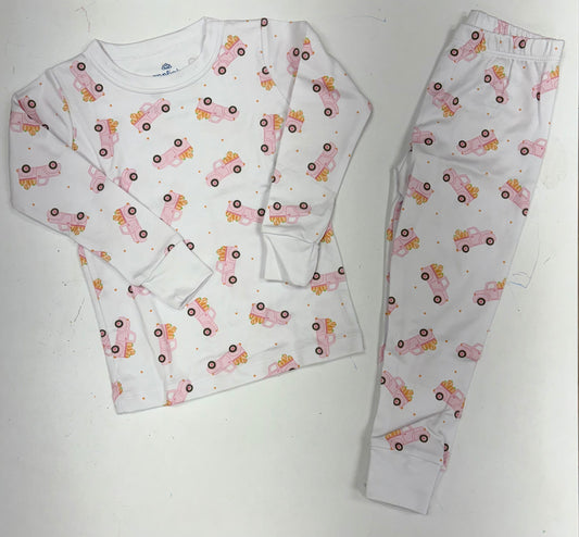 Pumpkin Patch Fun- Long Pajamas Pink