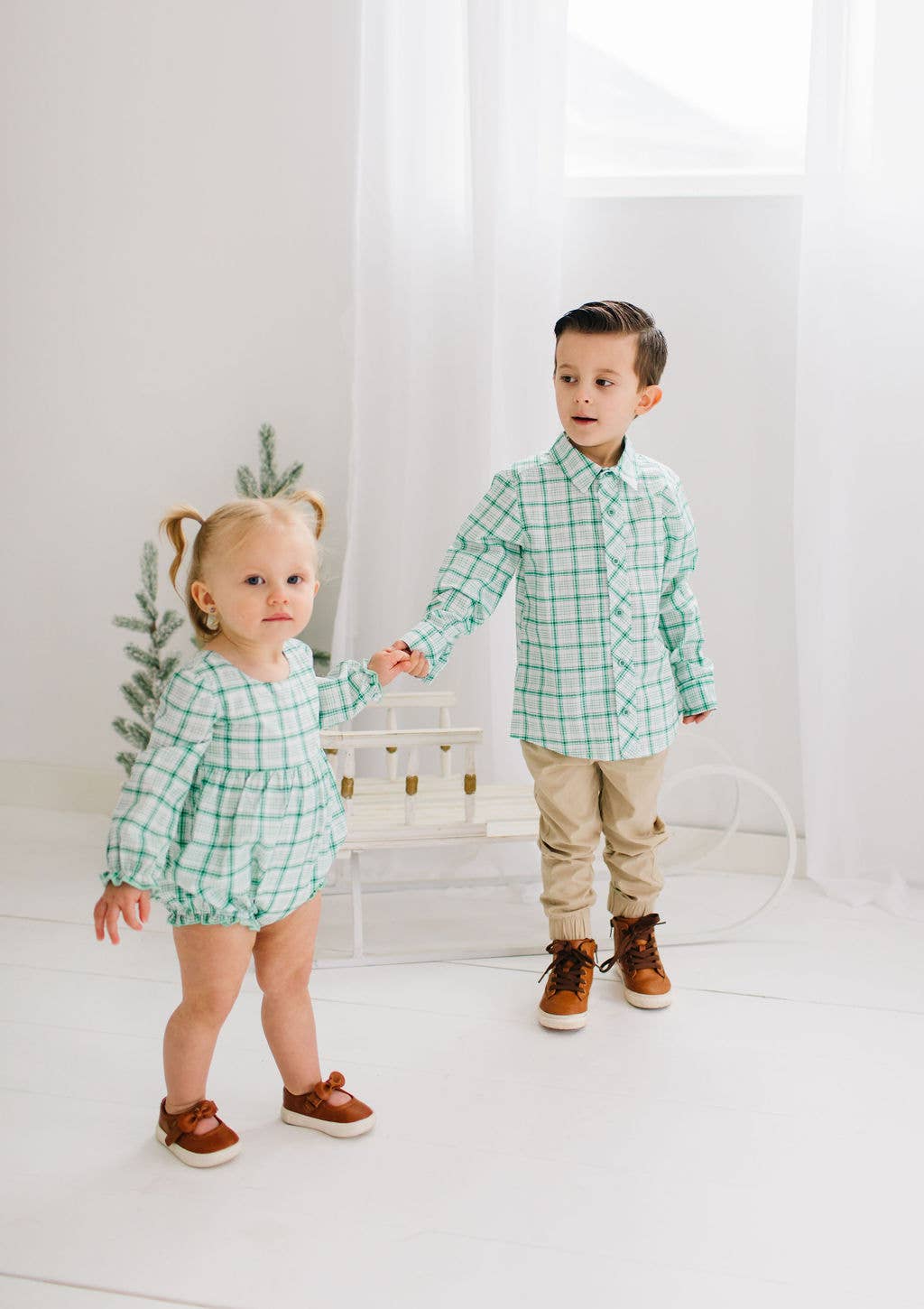 Boys Button Down in Winter Plaid | Boys Shirt