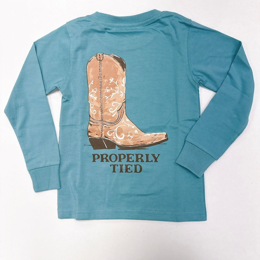 Girls Long Sleeve Cowgirl Boot Shirt