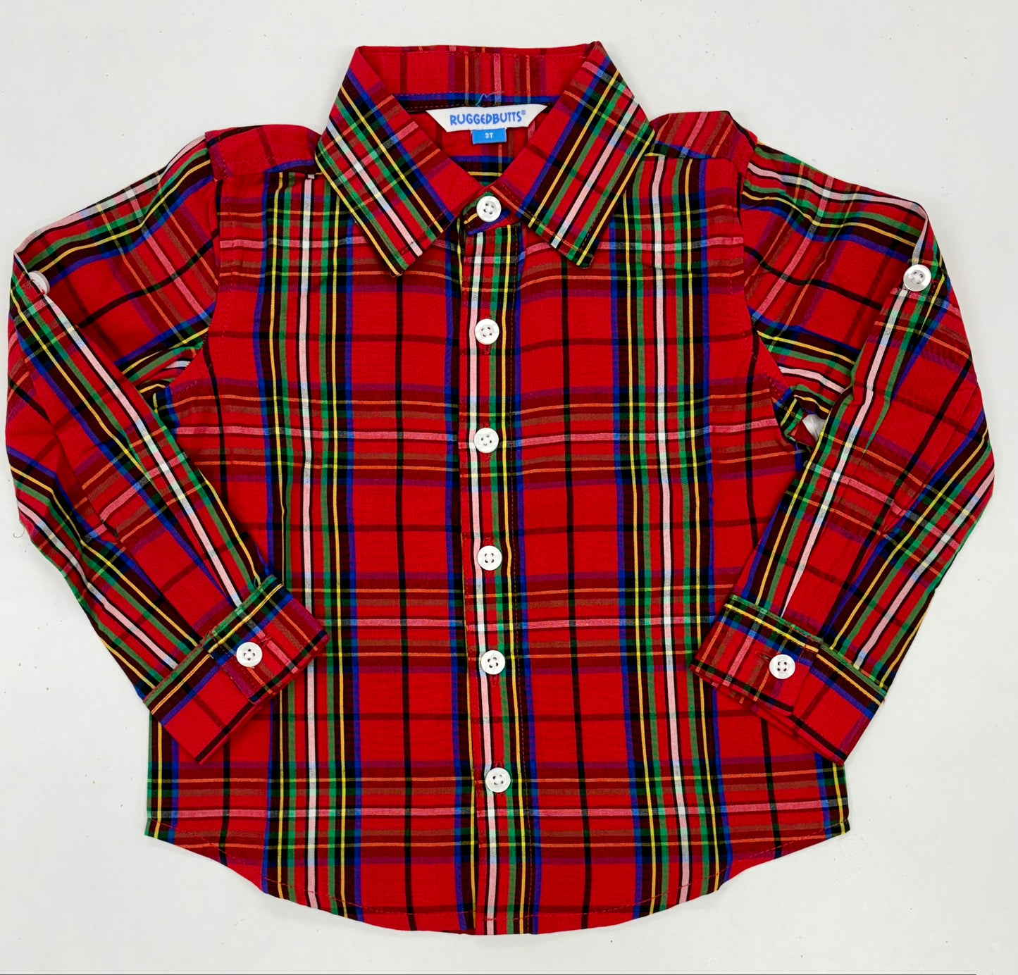Red Nicholas Plaid Long Sleeve Buttondown Shirt