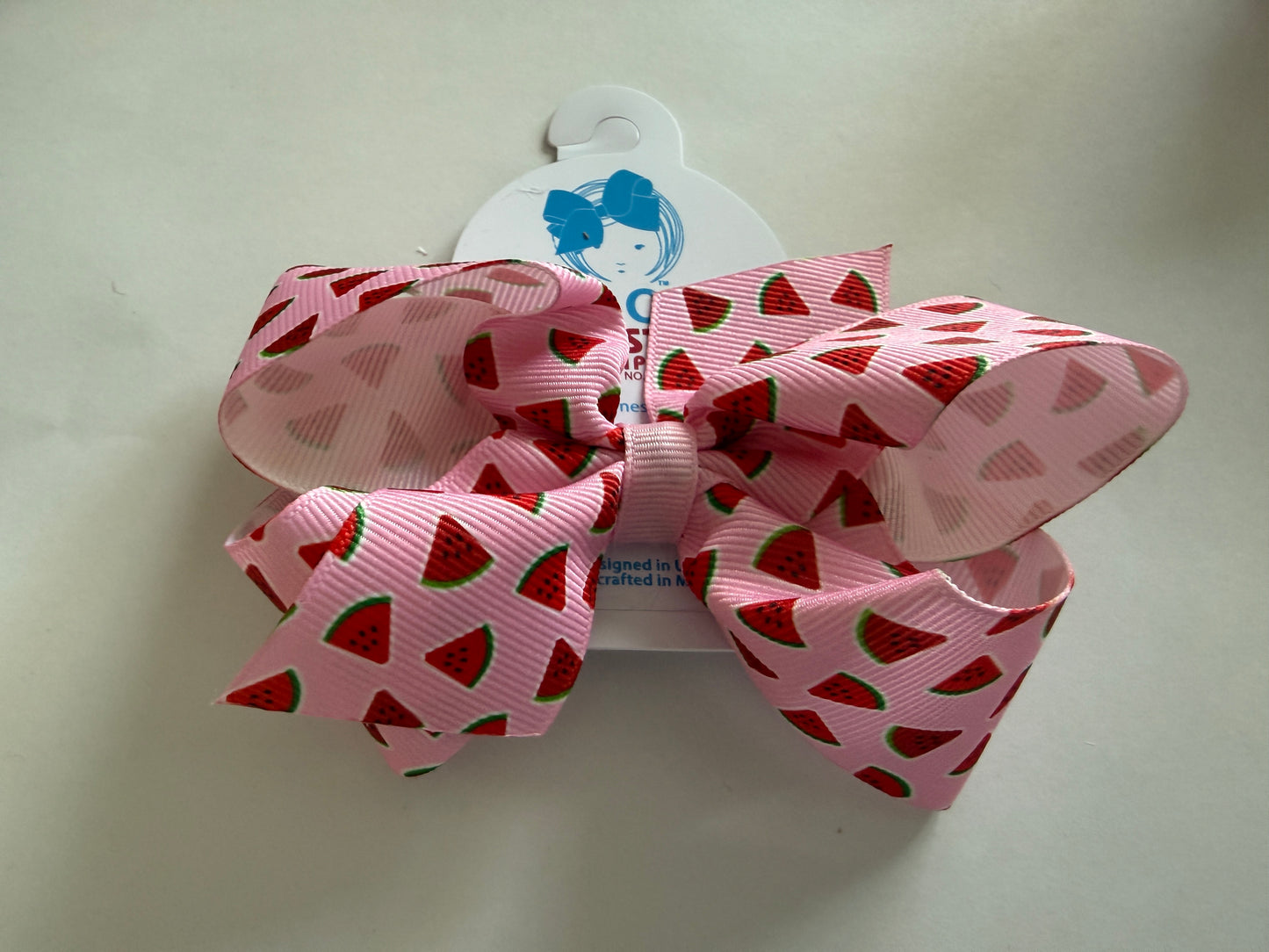 Med Watermelon Print Bow