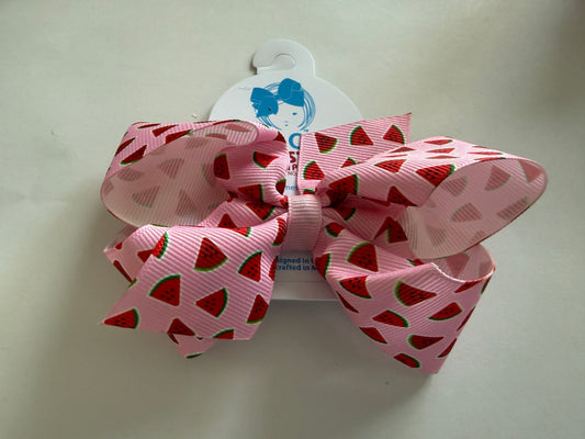 Med Watermelon Print Bow