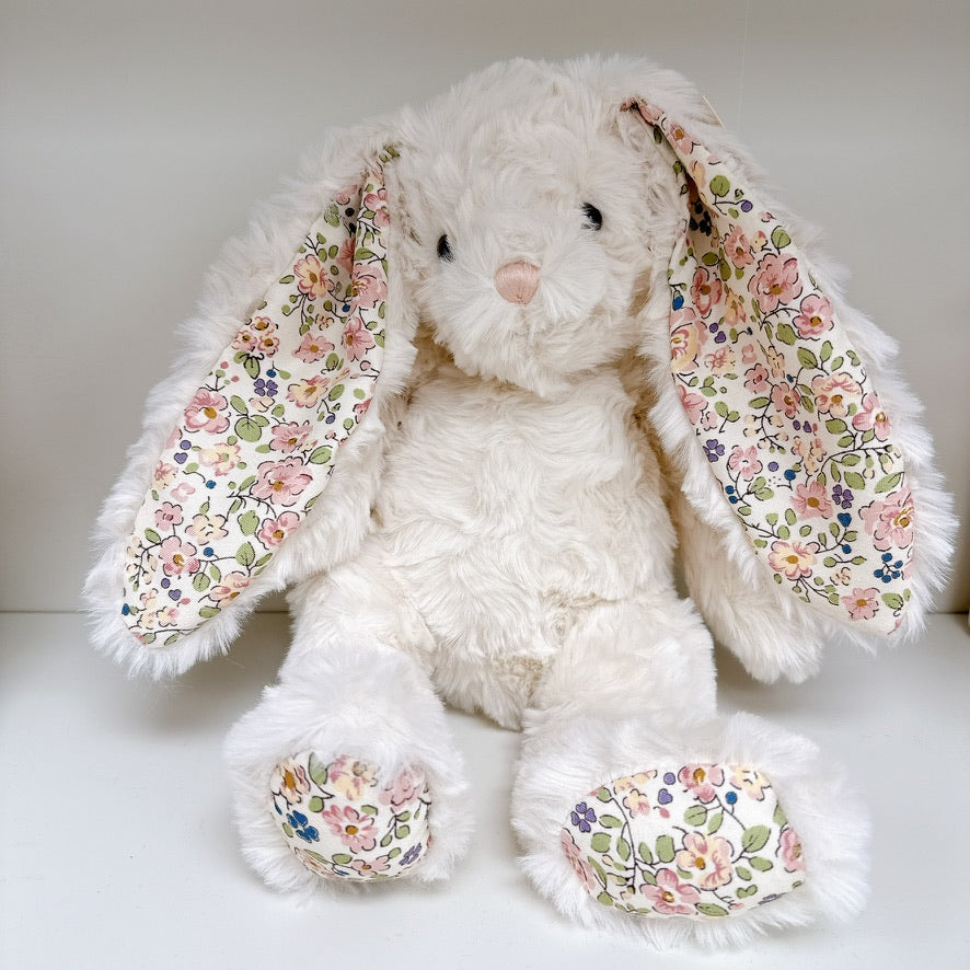 Faith Cream Floral Bunny Plush Toy