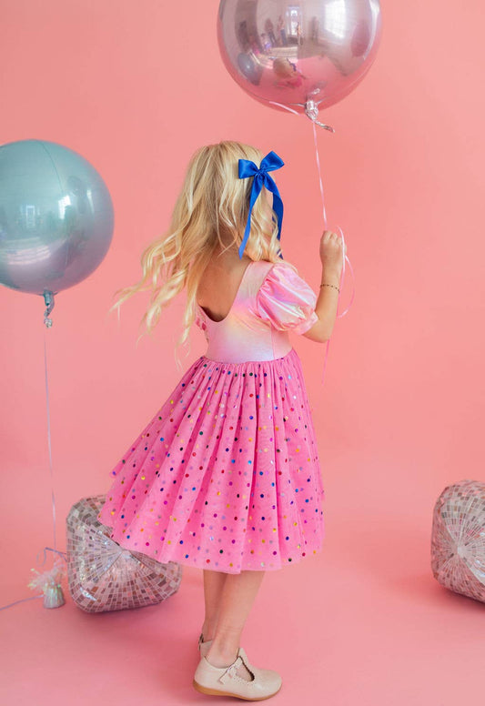 Diana Dress in Pink Confetti Lamé